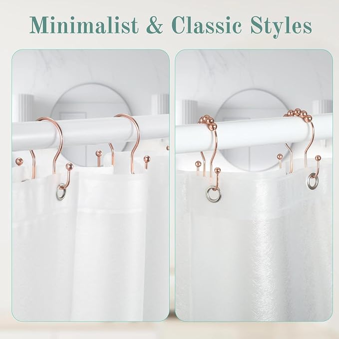 Goowin Shower Curtain Hooks, Stainless Steel Shower Curtain Hangers, Metal - Image 7