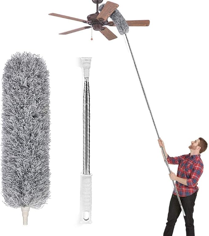 Lomida Microfiber Duster with Extension Pole, Extra Long 100 inches, with by HOME