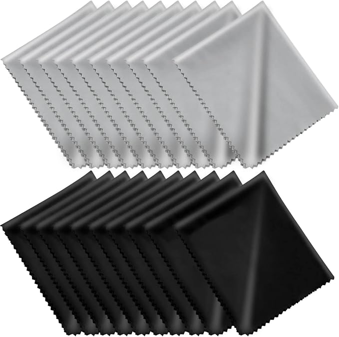 Microfiber Cleaning Cloths 20 Pack in Individual Vinyl Pouch, CKANDAY Glasses by CKANDAY