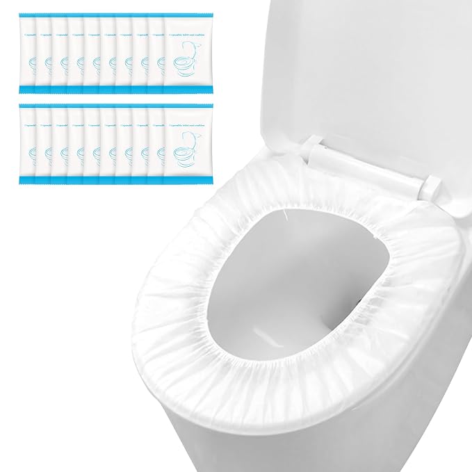 50 Pack Disposable Toilet Seat Cover Waterproof Non-Woven Fabric, Disposable by Krijuess
