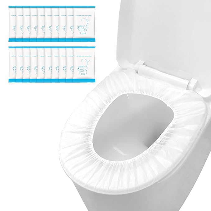 20 Pack Disposable Toilet Seat Cover Waterproof Non-Woven Fabric, Disposable by Krijuess