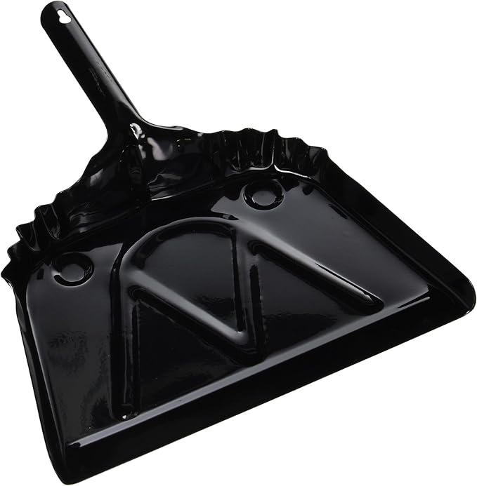 Soro Essentials- 12" Heavy-Duty Hand Held Metal Dust Pan Black Color- Dust Pan by Soro+Essentials