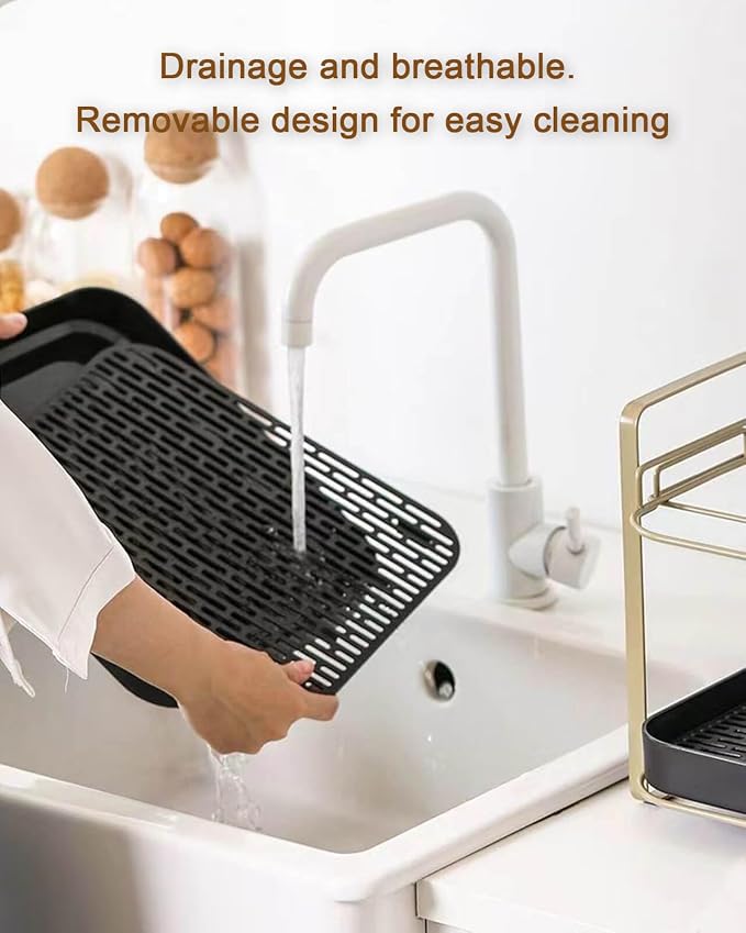 Cup Drying Rack Stand 2 Tier Organizer Countertop Station Shelf Strong Carbon - Image 3