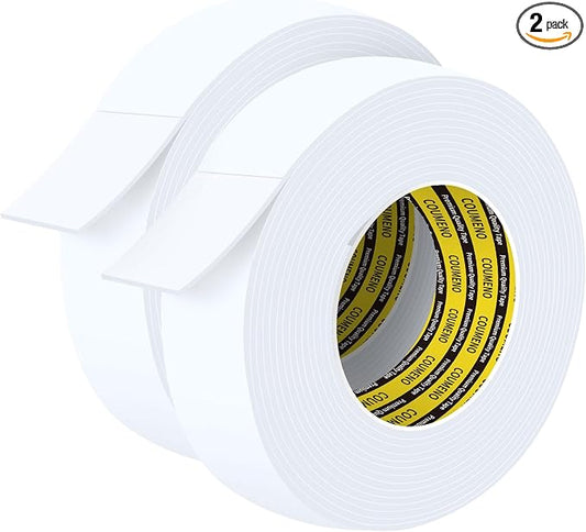 2 Pack Foam Tape 1.77inX16.4FT Sealing Strip Foam Pad Sponge Tape Window by COUMENOAdhesivetape