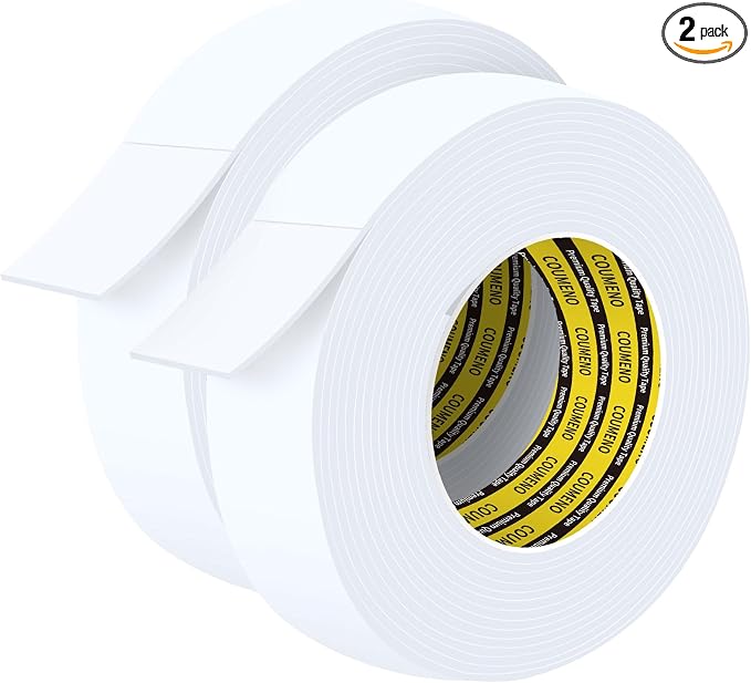 2 Pack Foam Tape 1.77inX16.4FT Sealing Strip Foam Pad Sponge Tape Window by COUMENOAdhesivetape