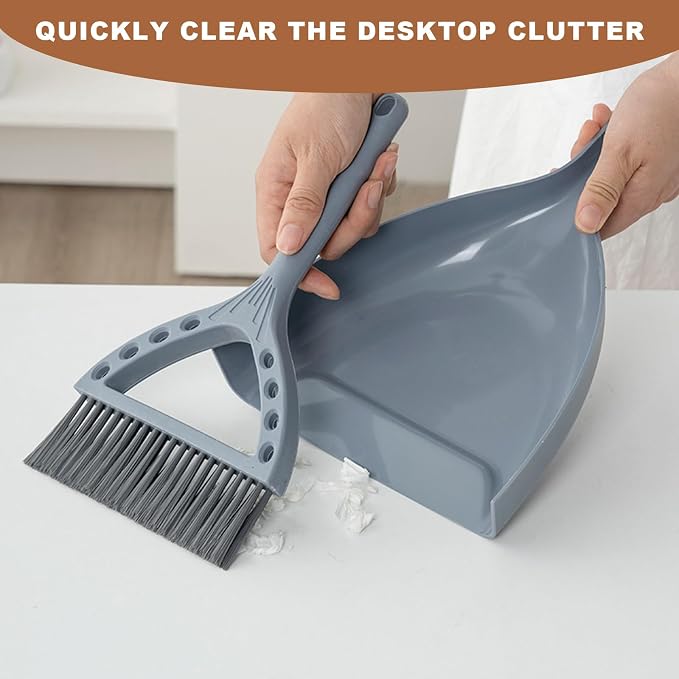 Mini Broom and Dustpan Set Small Dust pan and Brush Set Perfect - Image 2
