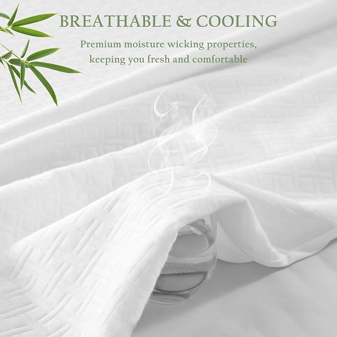 100% Waterproof Twin XL Mattress Protector, Breathable Bamboo Rayon Mattress - Image 5