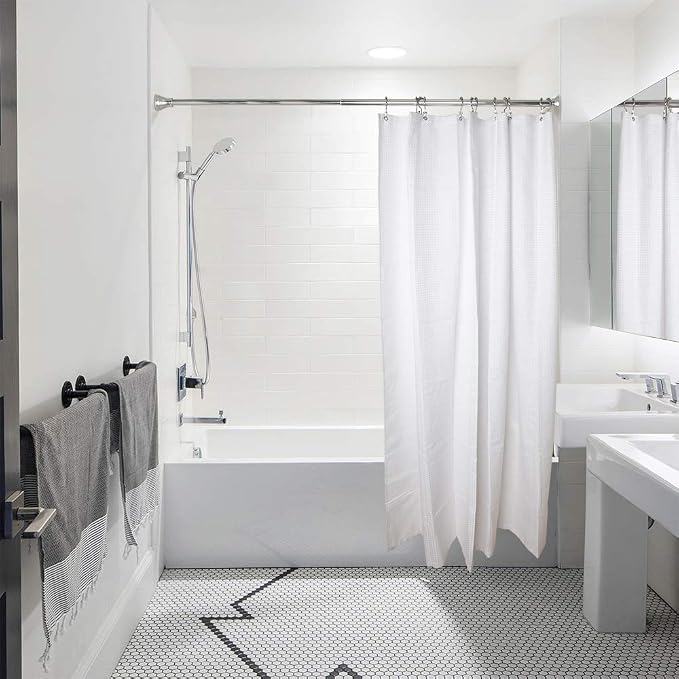 Utopia Alley HK1SS Deco Flat Double Roller Shower Curtain Hooks; Chrome - Image 7