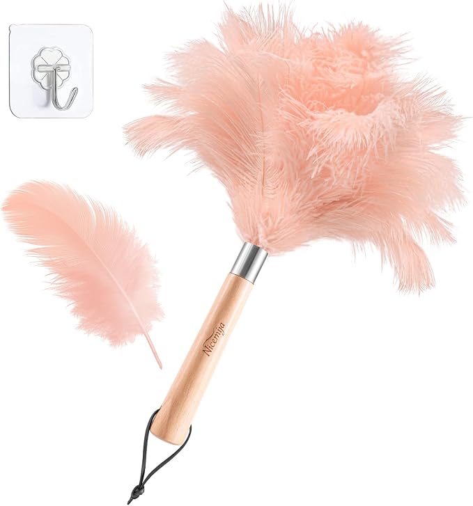 Pink Ostrich Feather Duster by Nicemiya