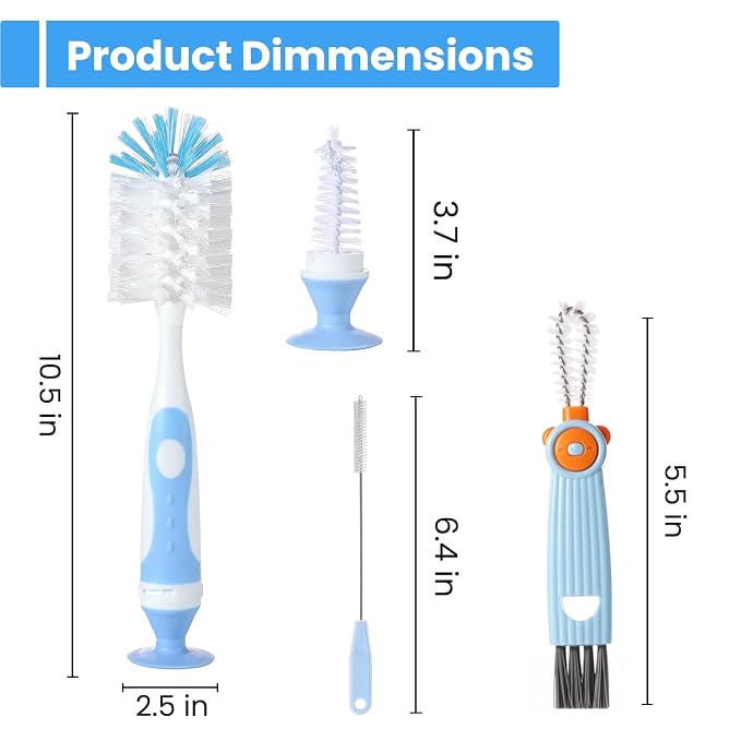 4-in-1 Baby Bottle Brush Set, Bottle Brush - Image 2