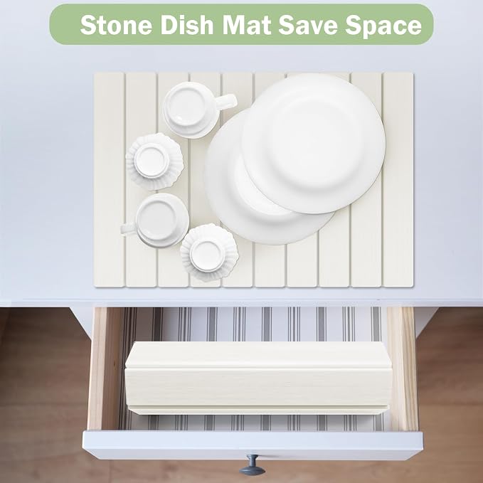 Stone Dish Drying Mat for Kitchen Counter, Versatile Stone Drying Mats for Cups - Image 5