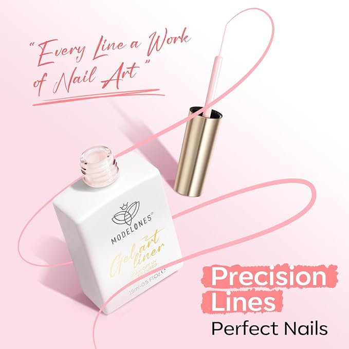 modelones Pink French Tip Liner Gel Polish, 15 ML Light Baby Blush Pastel Color - Image 8