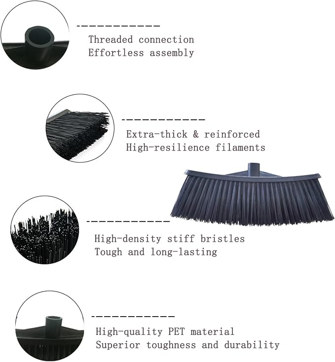 Heavy-Duty Outdoor Broom with 62-Inch Stainless Steel Handle - Image 5