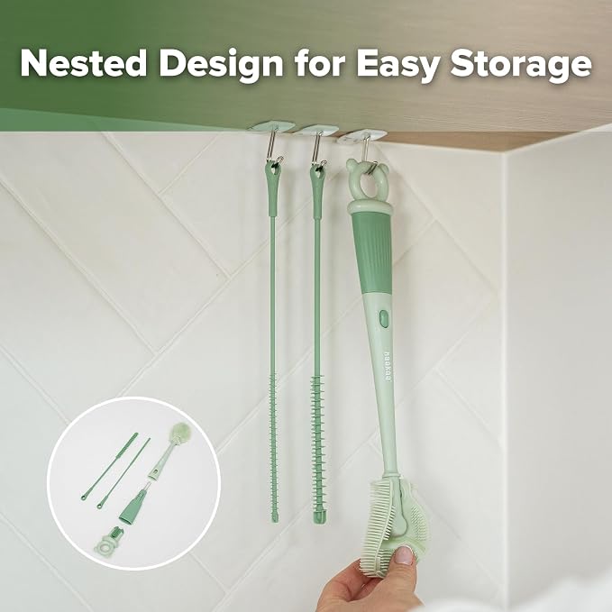 Haakaa 5-in-1 Cleaning Brush Set – Baby Bottle Brush & Bottle Brush Cleaner - Image 8