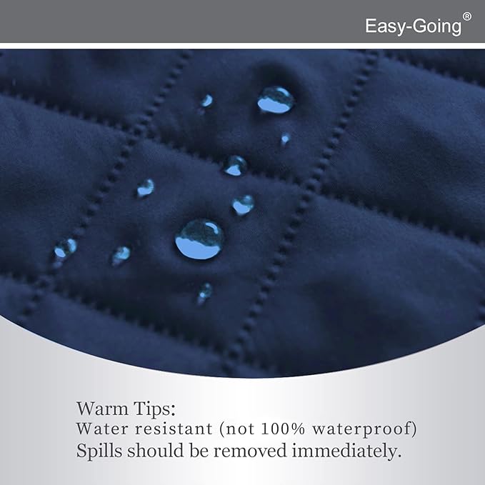 Easy-Going Recliner Chair Slipcover Reversible Sofa Cover Water Resistant Couch Cover Furniture Protector with Elastic Straps for Pets Dog (Recliner 22 inch, Navy/Navy)