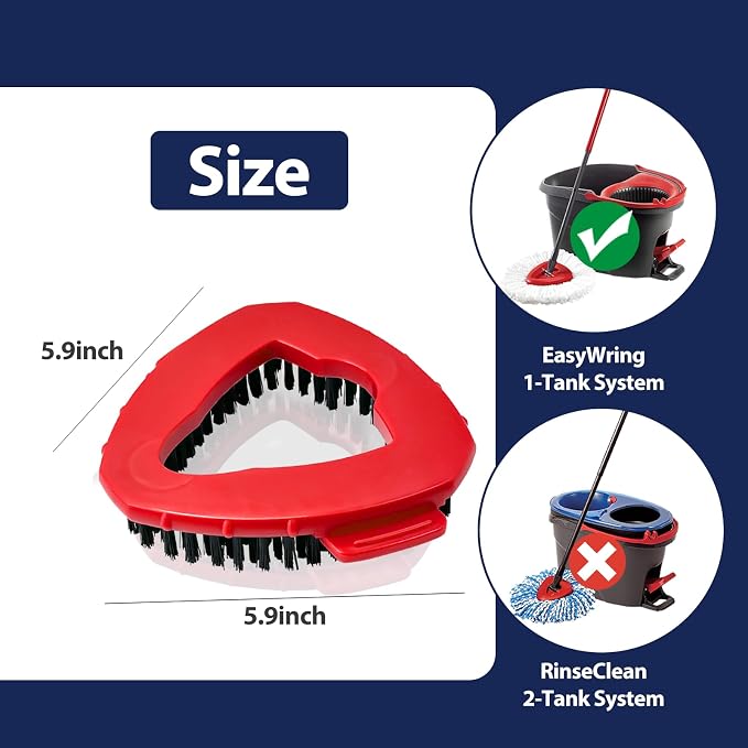 Spin Mop Scrub Brush Head, Hard Bristle Cleaning Scrubber Mop Head - Image 2