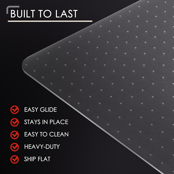 Kuyal Office Chair Mat for Carpet, 2 Pack 48x 60 Clear Heavy Duty Computer - Image 5