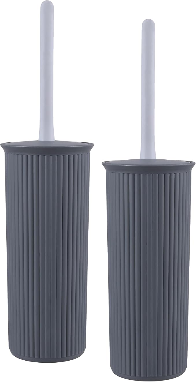 Superio Decorative Plastic Toilet Bowl Brush and Holder Set, Cleaner Scrubber by Superio