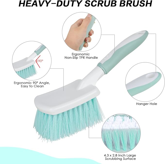 3 Pack Bathroom Scrub Brush Set, Heavy-Duty Scrub Brushes - Image 4