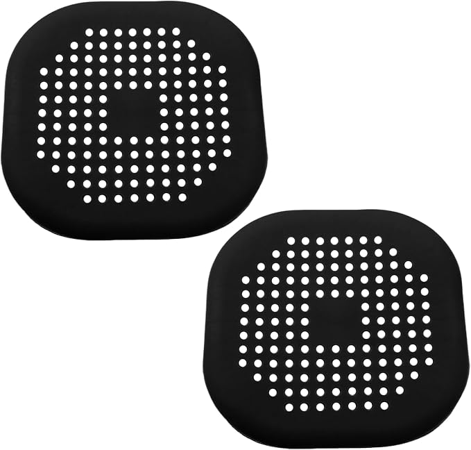 2 Pack 5.5 Inch / 140mm Drain Hair Catcher, Silicone Sink Drain Strainer Square by Seimneire