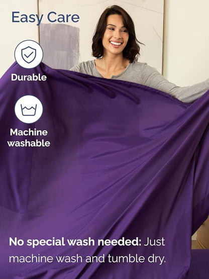 Extra Deep Pocket Queen Sheet Set - 4 Piece Breathable & Cooling Bed Sheets - Hotel Luxury Sheet Set - Ultra Soft, Wrinkle Free & Comfy - Easily Fits Extra Deep Mattresses - Deep Pocket Purple Sheets