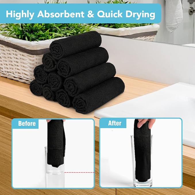 Orighty Washcloths Towels Set 10 Pack, Highly Absorbent and Soft Feel - Image 3