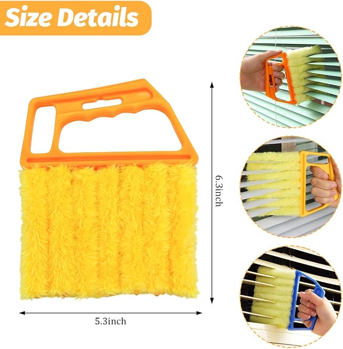 3PCS Blind Cleaner Duster Tool, 7 Fingers Microfiber Handheld Shutter Cleaning - Image 2