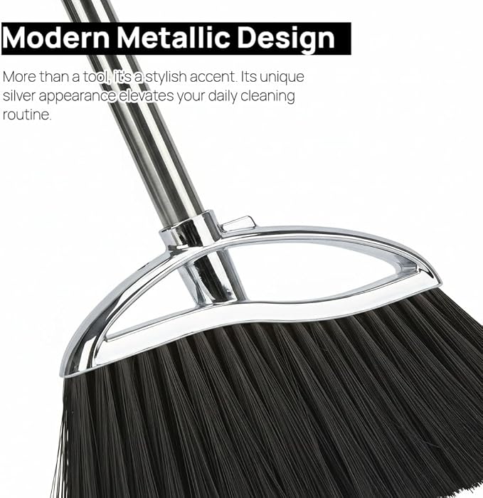 Indoor Soft Bristles Sweeping Broom, Long Handle Kitchen Angle Broom - Image 3