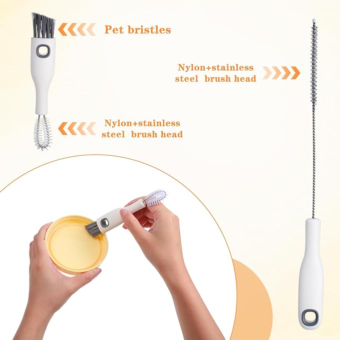 2 Pcs Multifunctional Cup Lid Cleaning Brush and Straw Cleaner Brush Set - Image 3