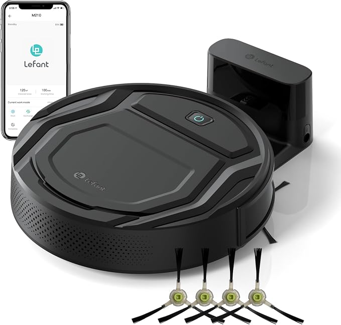 Lefant Robot Vacuum Cleaner, 120 Mins Runtime, Compact Design, Low Noise by Lefant
