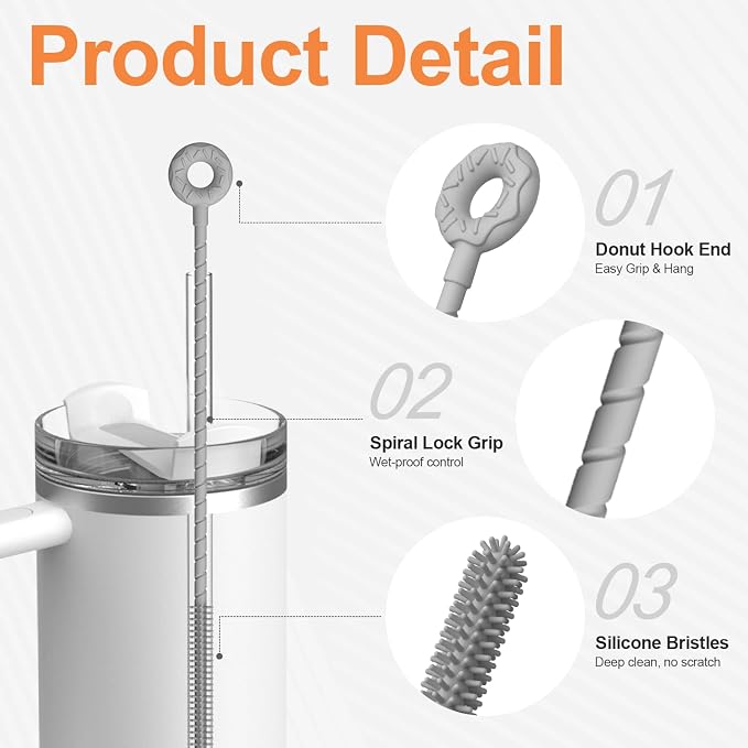 YOTIME Silicone Straw Cleaner Brush - Image 3