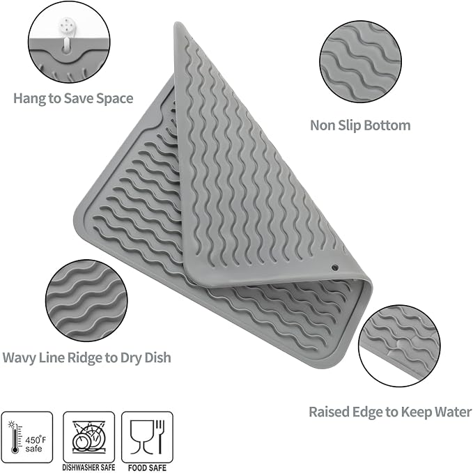 Silicone Dish Drying Mat for Multiple Usage, Easy clean, Eco-friendly, - Image 3