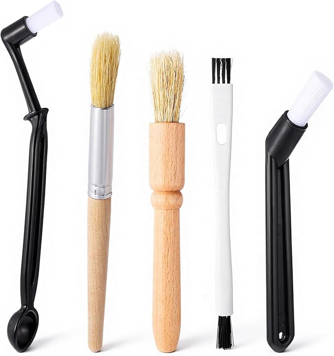 5 PCS Espresso Cleaning Brush Set, Professional Coffee Grinder Brush Wooden by Unknown