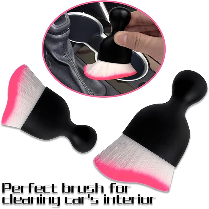 Car Interior Dust Brush, Auto Detailing Brush, Soft Bristles Car Cleaning - Image 6