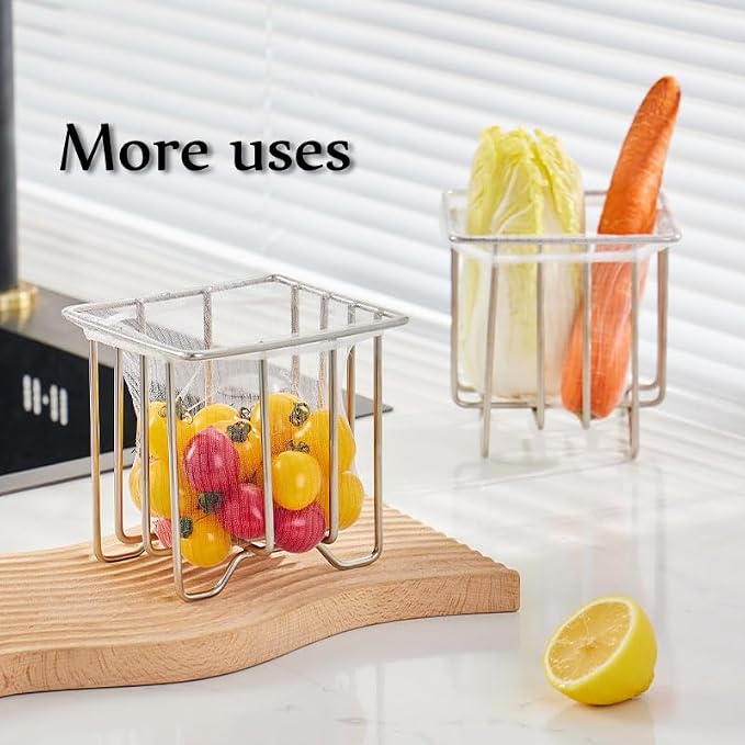 Kitchen Sink Strainer with Sink Basket Holder and 200 Strainer Net Bags - Image 6