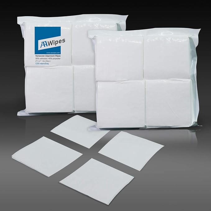 AAwipes Cleanroom Wipers 4x 4 Lint Free Wipes 4" x 4" - Image 2