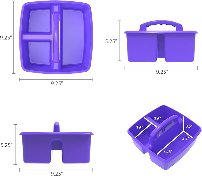 Storex 3-Compartment Small Craft Caddy – Multipurpose Classroom Organizer - Image 9