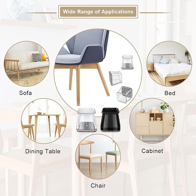 32 Pcs Square Chair Leg Floor Protectors - Image 3