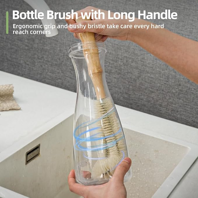 5-Pieces Bamboo Dish Brush Set - Image 5