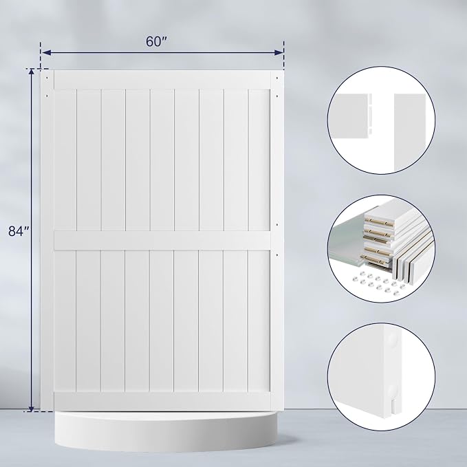 SmartStandard 60 x 84 inch White Sliding MDF Barn Door - Image 3