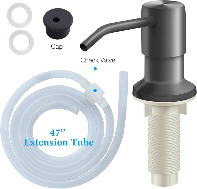 Soap Dispenser for Kitchen Sink and Extension Tube Kit, Stainless Steel - Image 6