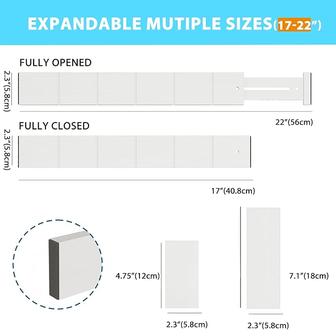 6 Pack Bamboo Drawer Dividers - Image 4