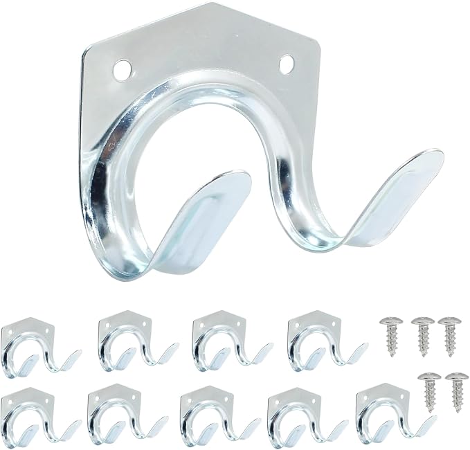 10 Pack Tool Storage Hooks Wall Mounted Double Tool Storage Hangers Mop Broom by Coufce