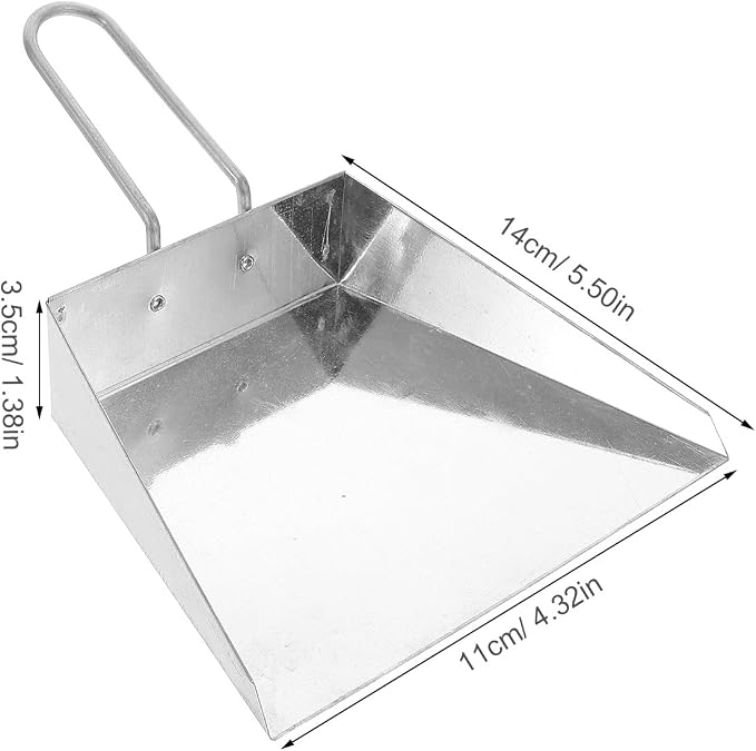 Mini Stainless Steel Handheld Dustpan, Heavy Duty Small Flat Cleaning Dust Pan - Image 2