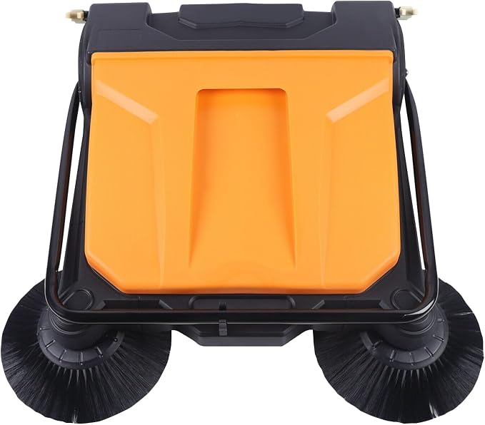 26Inch Walk-Behind Hand Push Floor Sweeper, Floor Sweeper Manual, 15L Portable - Image 4