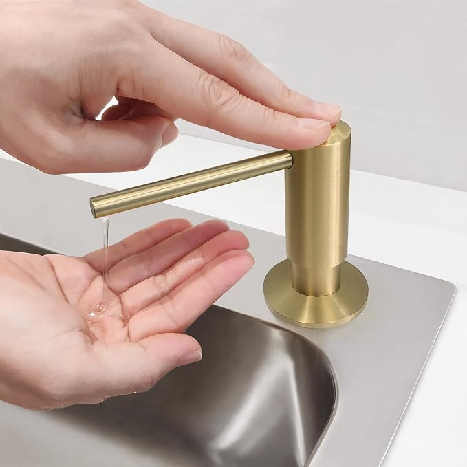 Brushed Gold Built in Dish Soap Dispenser - Image 4