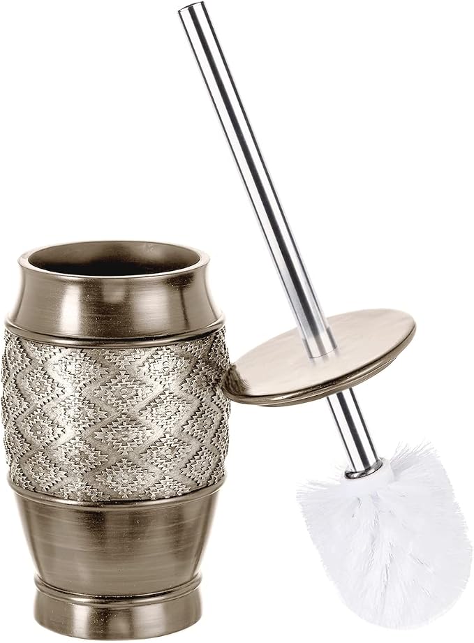 Creative Scents Dublin Silver Toilet Brush Set by CreativeScents