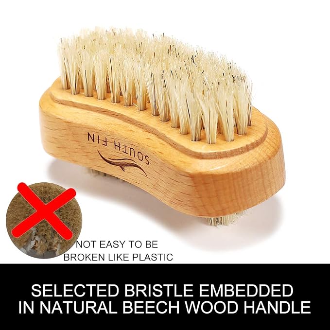 Two-side Wooden Nails Brushes for Fingers, Natural Wood and Bristle Cleaning - Image 5
