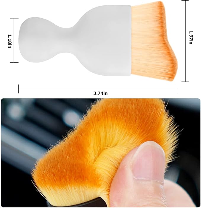 Blilo Car Interior Detailing Brush, Auto Soft Hair Cleaning Brushes, Curved - Image 2