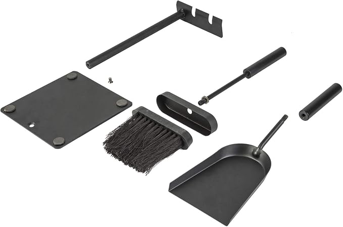 Hearth Tidy Set, All Black, Wood Stove Tool Set, Fireplace Companion Set - Image 4